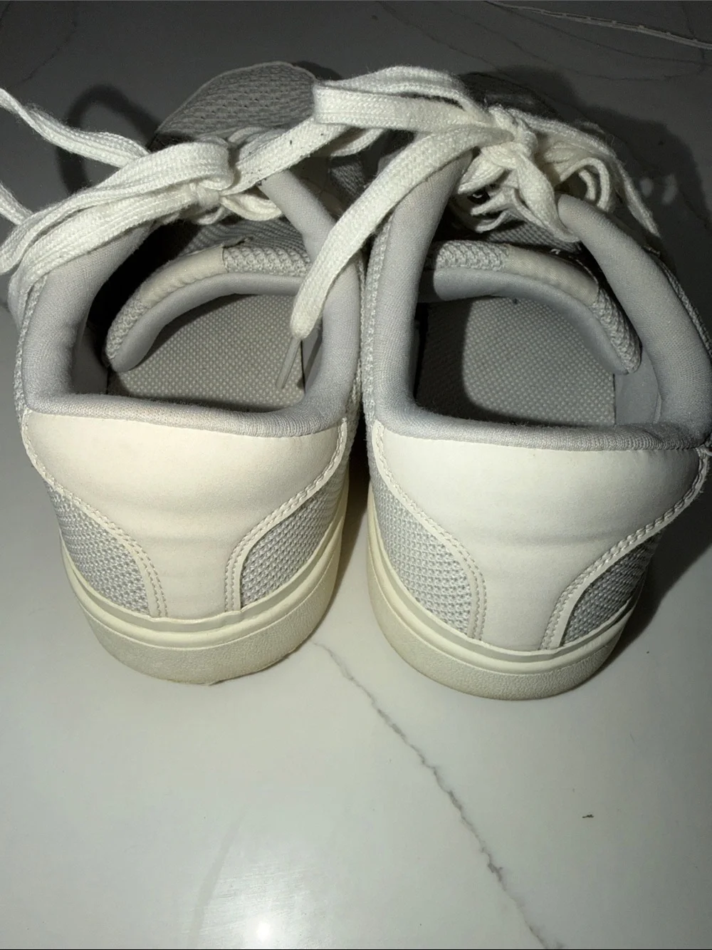 Zara Men's Knit Sneakers in Light Gray and Cream